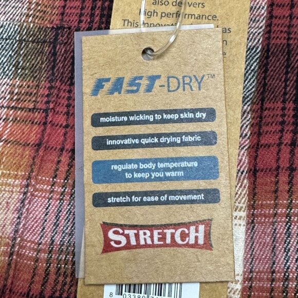 NWT Tailor Vintage Long Sleeve Plaid Shirt Orange Black Casual Men’s Small - Picture 9 of 10